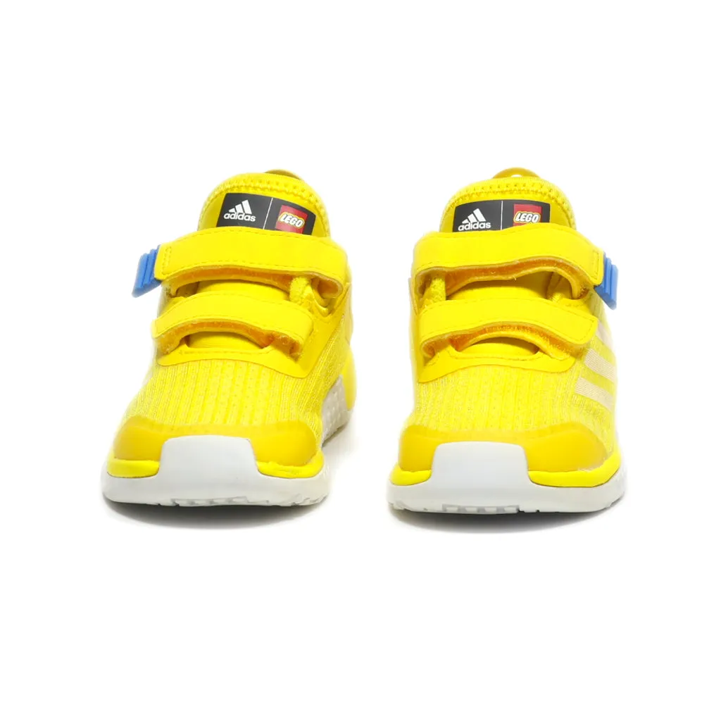 Adidas X Logo Sport Shoes Fabric Yellow Colour For Kids