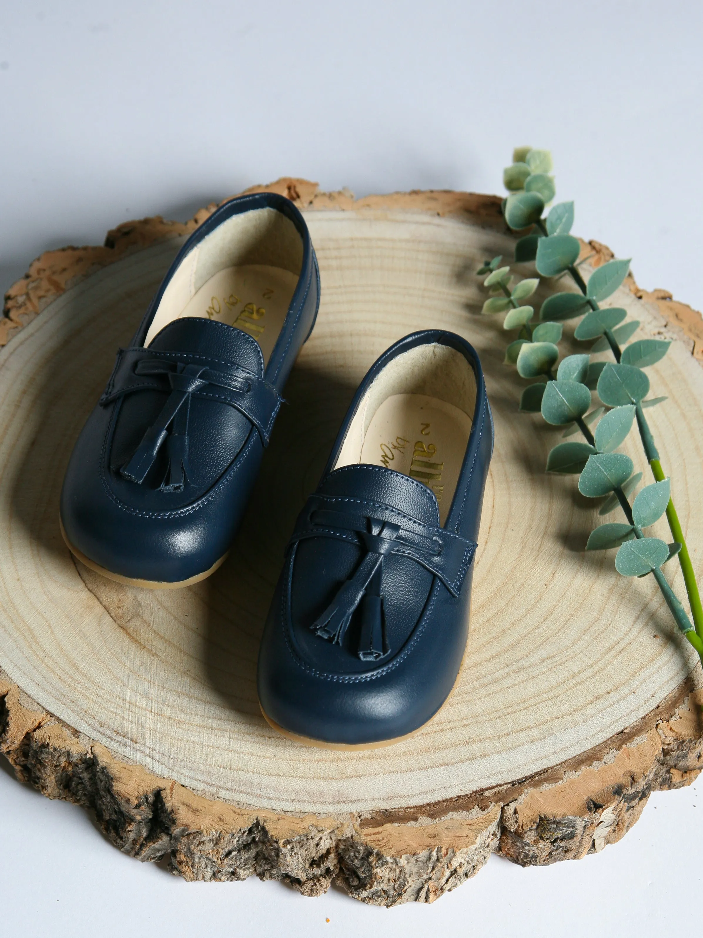 Ananas Petit Navy 'Teco' Leather Loafers