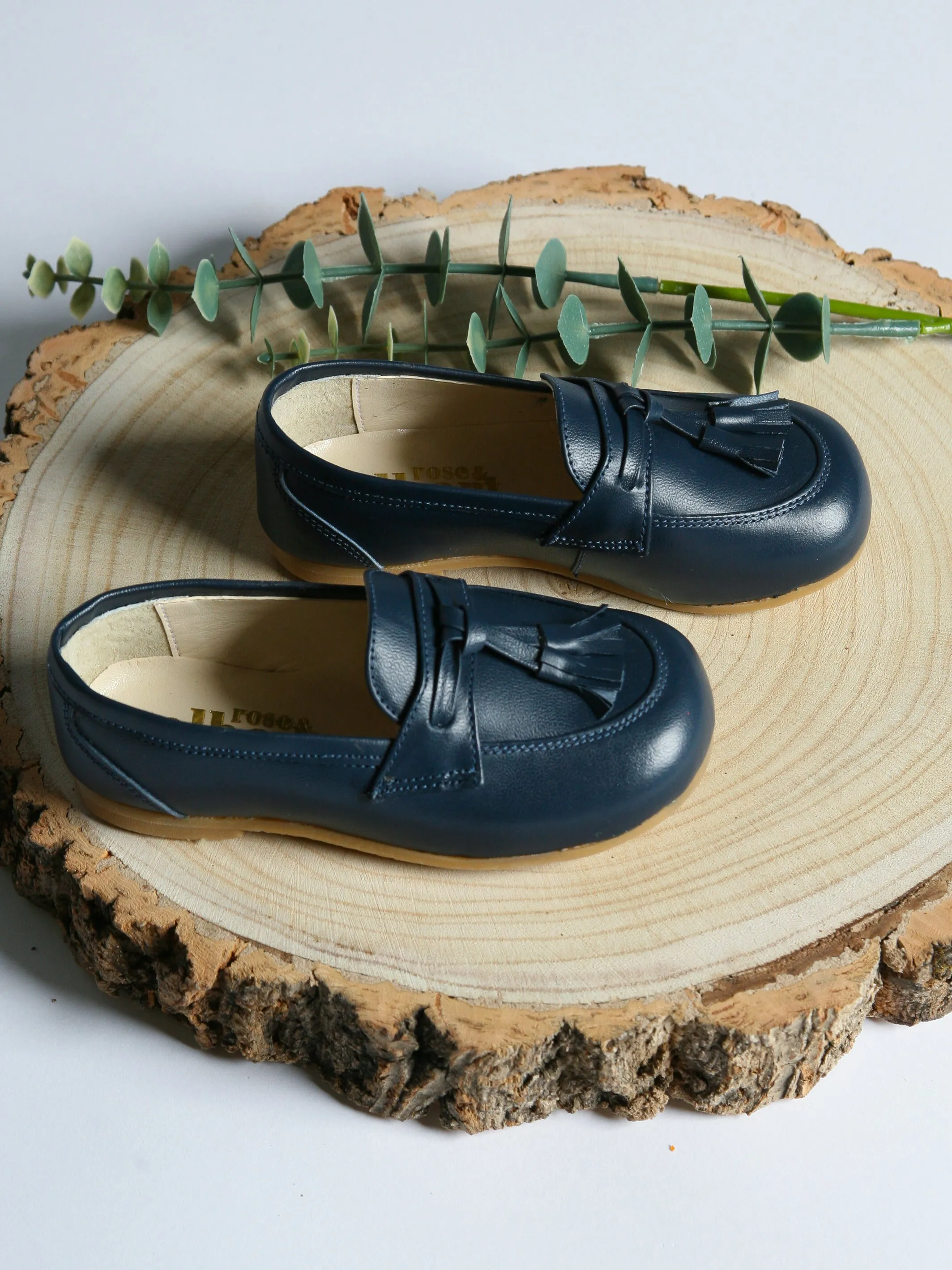 Ananas Petit Navy 'Teco' Leather Loafers