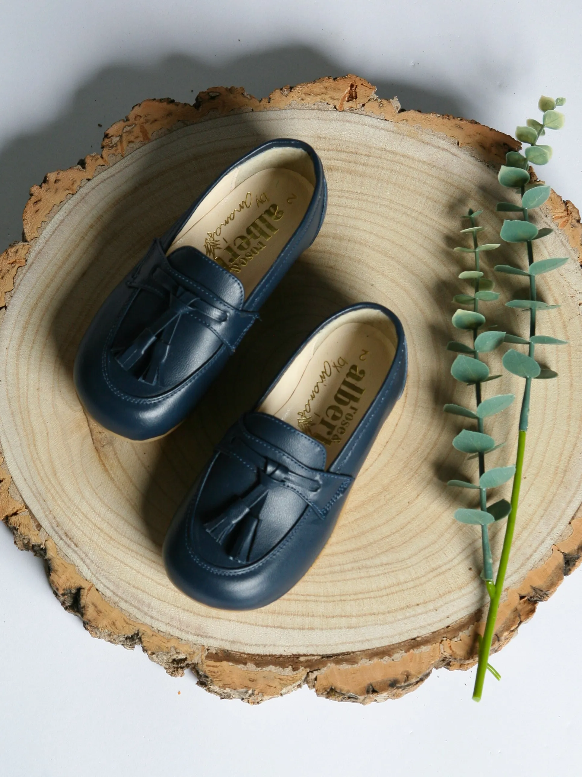 Ananas Petit Navy 'Teco' Leather Loafers