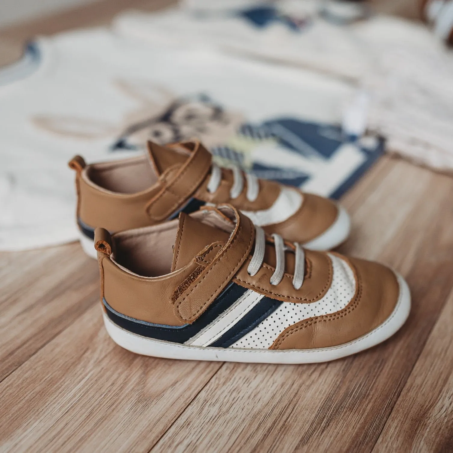 Brown and Navy Henry Low Top