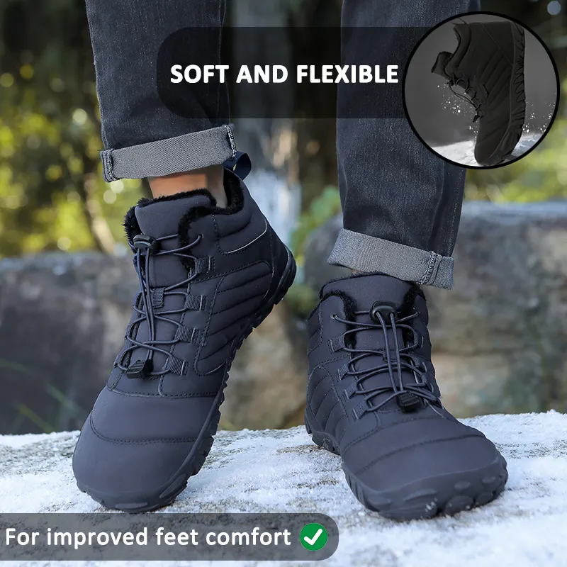 Casual Adventure Healthy Warm Snow Boots Non-slip & Waterproof Winter Barefoot Shoe (Unisex)