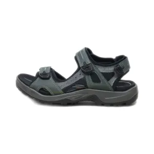 Ecco Casual Sandals Fabric Green Colour For Men