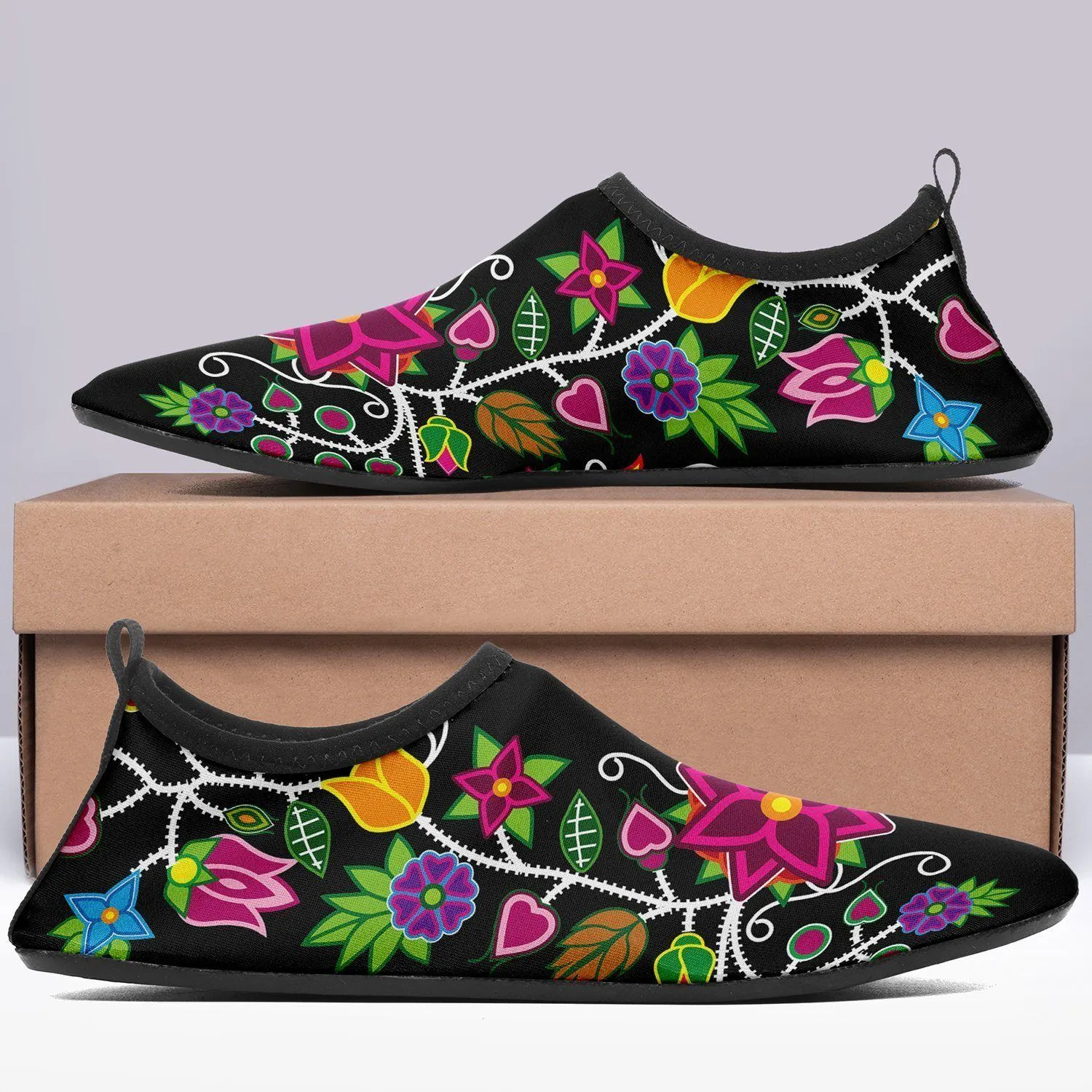 Floral Beadwork - 01 Sockamoccs Kid's Sockamoccs Slip On Shoes