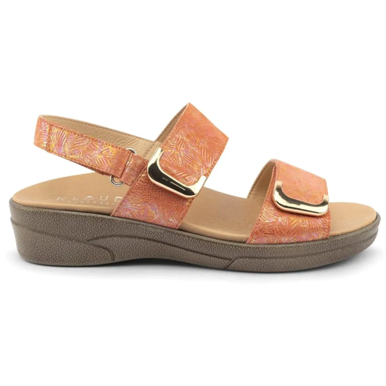 Klouds Elegance Sandal Leather Coral Print