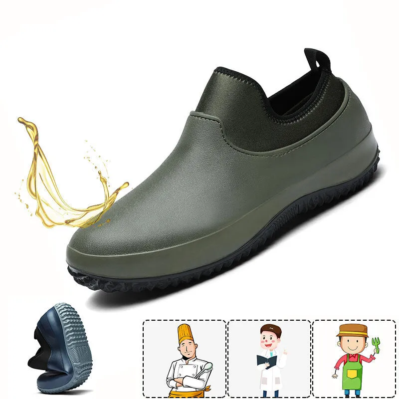 Men Chef Shoes Non-slip Safety Work Shoes Oil Water Proof Kitchen Car Wash Shoes Outdoor Hiking