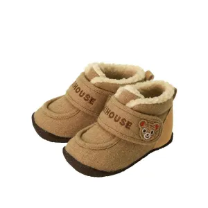 Miki House First baby shoes of brushed material - Beige