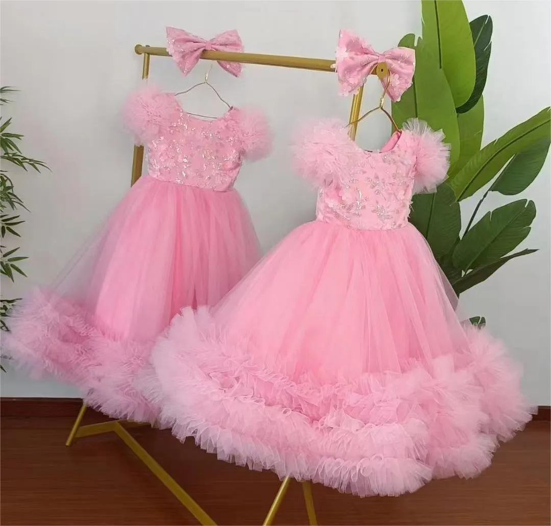 multicolour sleeve baby birthday party princess dress for wedding dress for girls