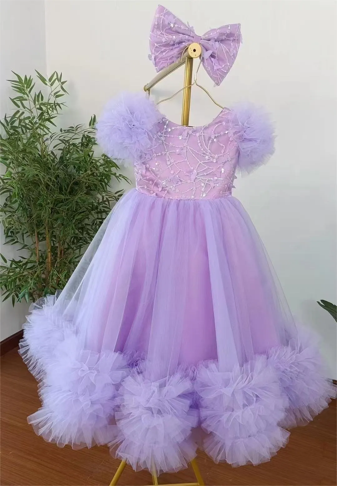 multicolour sleeve baby birthday party princess dress for wedding dress for girls