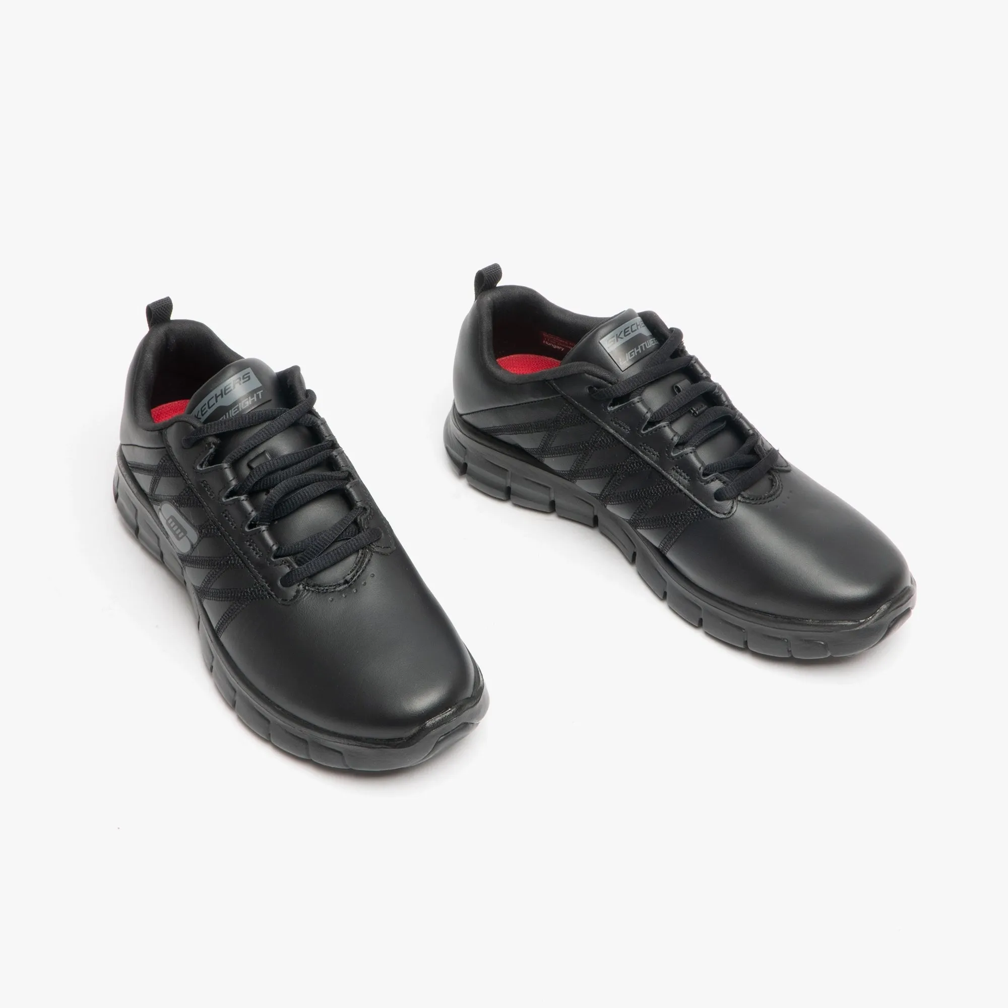 RELAXED FIT: SURE TRACK - ERATH SR Ladies Leather Anti-Slip Shoes Black