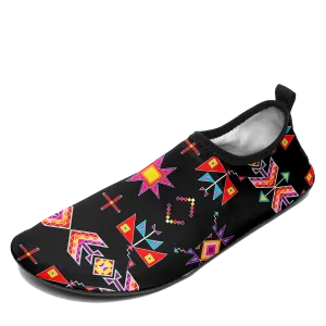 Scattered Generations Black Kid's Sockamoccs Slip On Shoes