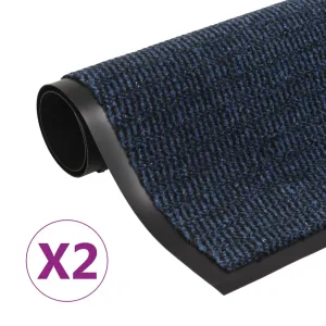 vidaXL Dust Control Mats 2 pcs Rectangular Tufted 80x120 cm Blue