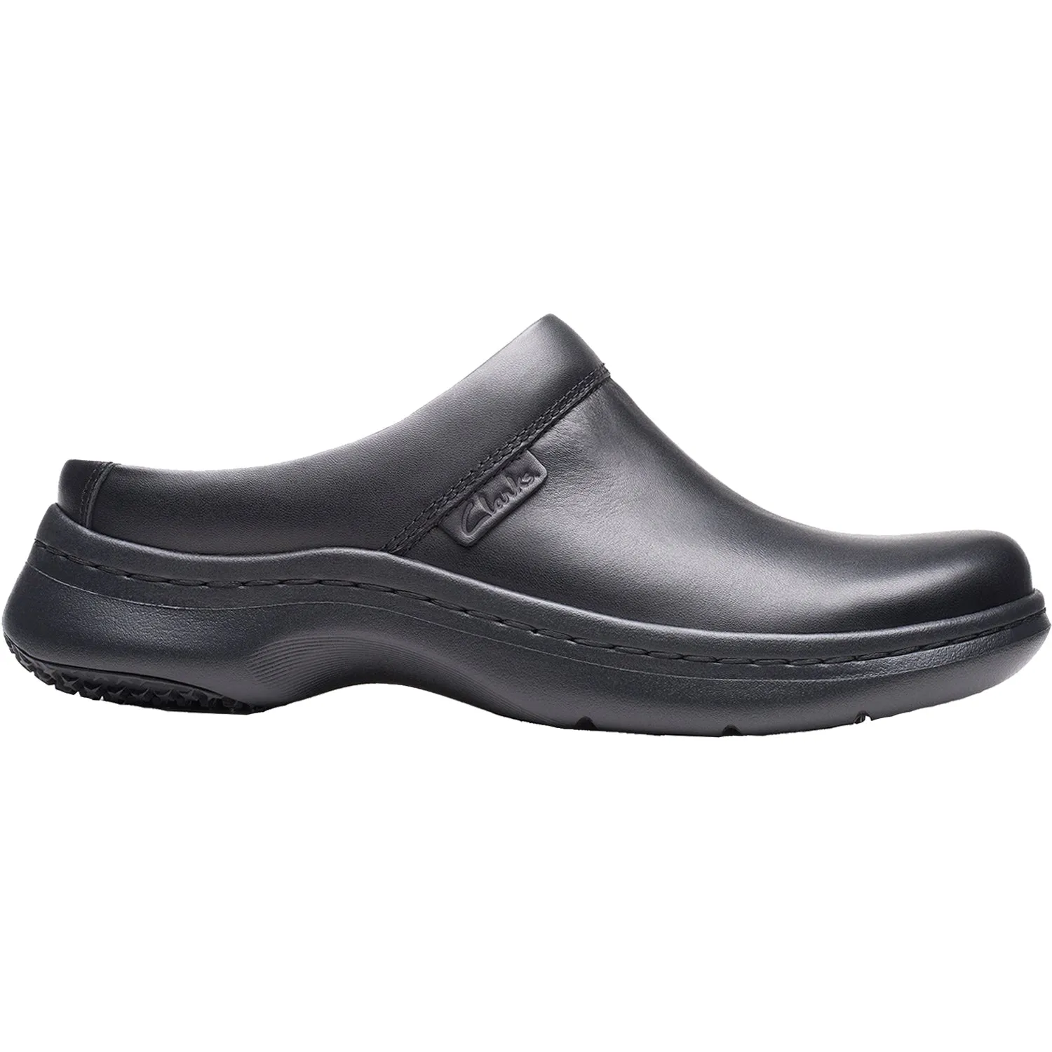 Women's Clarks Pro Clog Black Leather