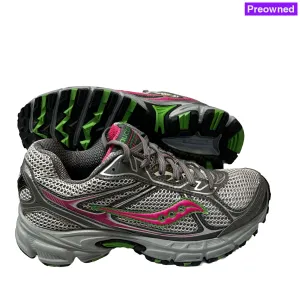 Women's Grid •Cohesion TR7• Trail Running Grey/Green/Fuchsia Size 7M -Preowned